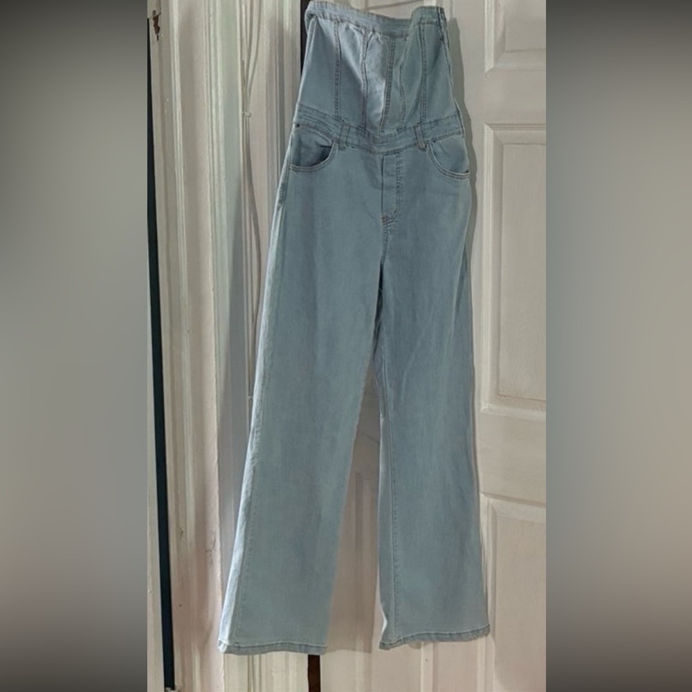Daisy Sky Blue Wide Leg One Piece